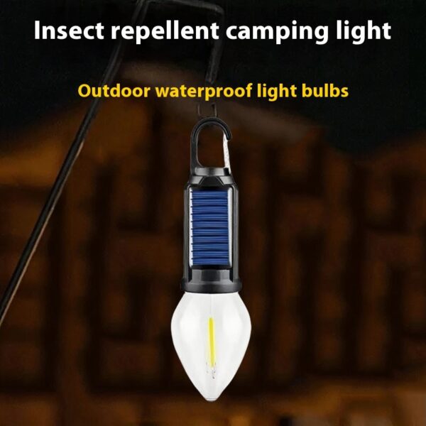 Outdoor Solar Energy Camping Lights Charging With Hooks Tungsten Lamp - Image 3