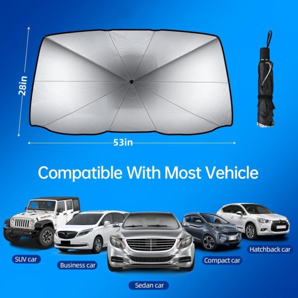 Foldable Reflector Windshields Umbrella Car Windshield Sun Shade UV Rays And Heat Sun Visor Protector - Image 8