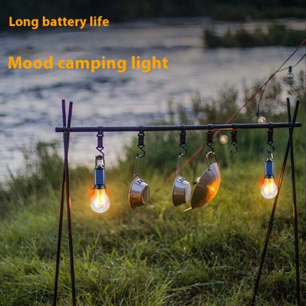 Outdoor Solar Energy Camping Lights Charging With Hooks Tungsten Lamp - Image 4