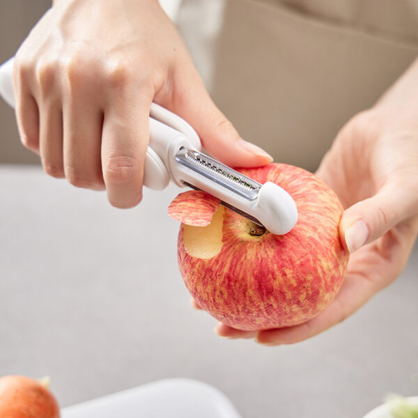 360 Rotating Stainless Steel Peeler 3 In 1 Multifunctional Rotary Paring Knife And Grater Kitchen Gadgets Multifunctional Paring Knife Stainless Steel Paring Knife For Peeling Shredding - Image 4