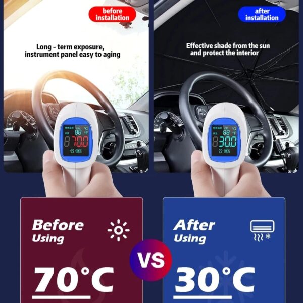 Foldable Reflector Windshields Umbrella Car Windshield Sun Shade UV Rays And Heat Sun Visor Protector - Image 3
