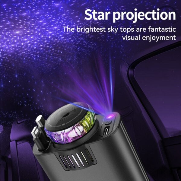 Multifunctional Purple Light Car Phone Charger - Image 4