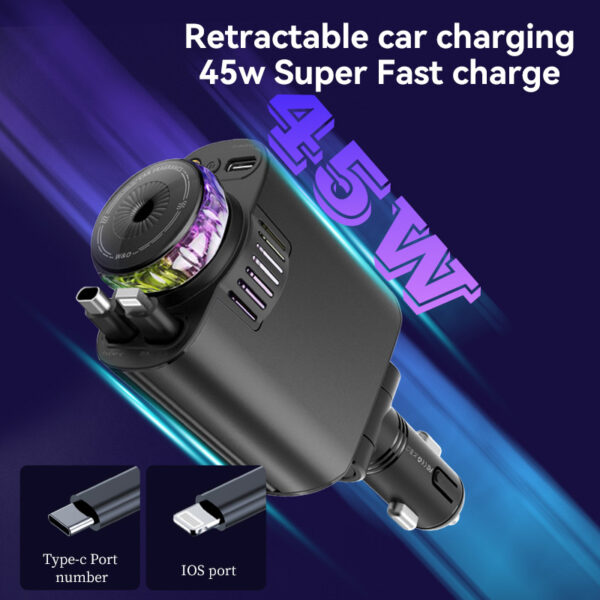 Multifunctional Purple Light Car Phone Charger - Image 7