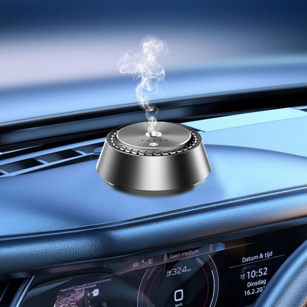 Alloy PC Three Speed Control Intelligent Car Mounted Aromatherapy - Ultrasonic Atomization Chip  Nano Levelatomized Essential Oil   Wireless Car Humidifier - Image 5